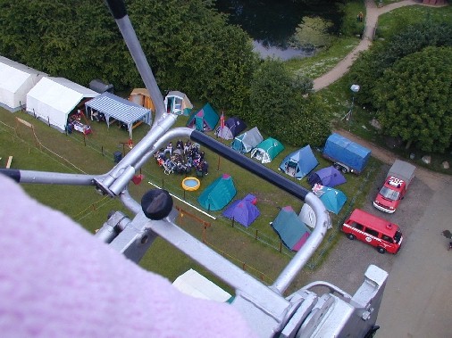 Dorf der Jugendfeuerwehr Barßel aus der Drehleiterperspektive