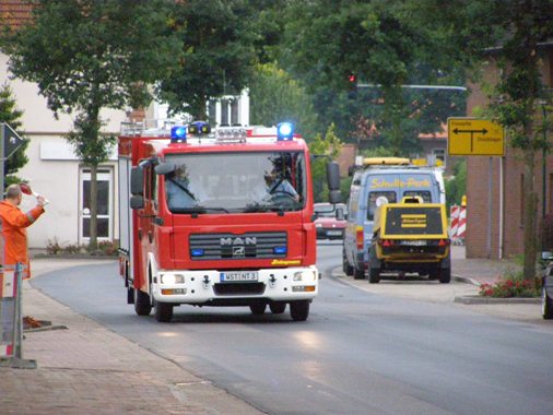 Ankunft vor dem Barßeler Feuerwehrhaus.